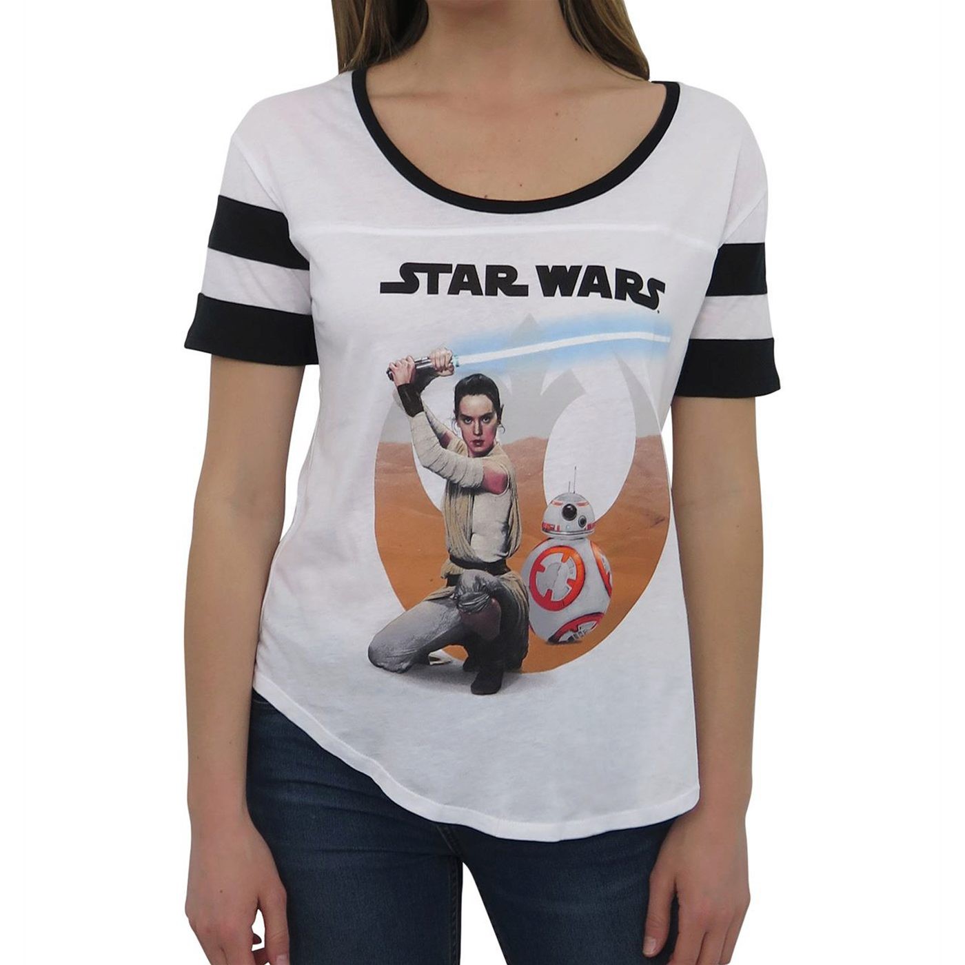Star Wars Force Awakens Desert Rey Women's T-Shirt, White