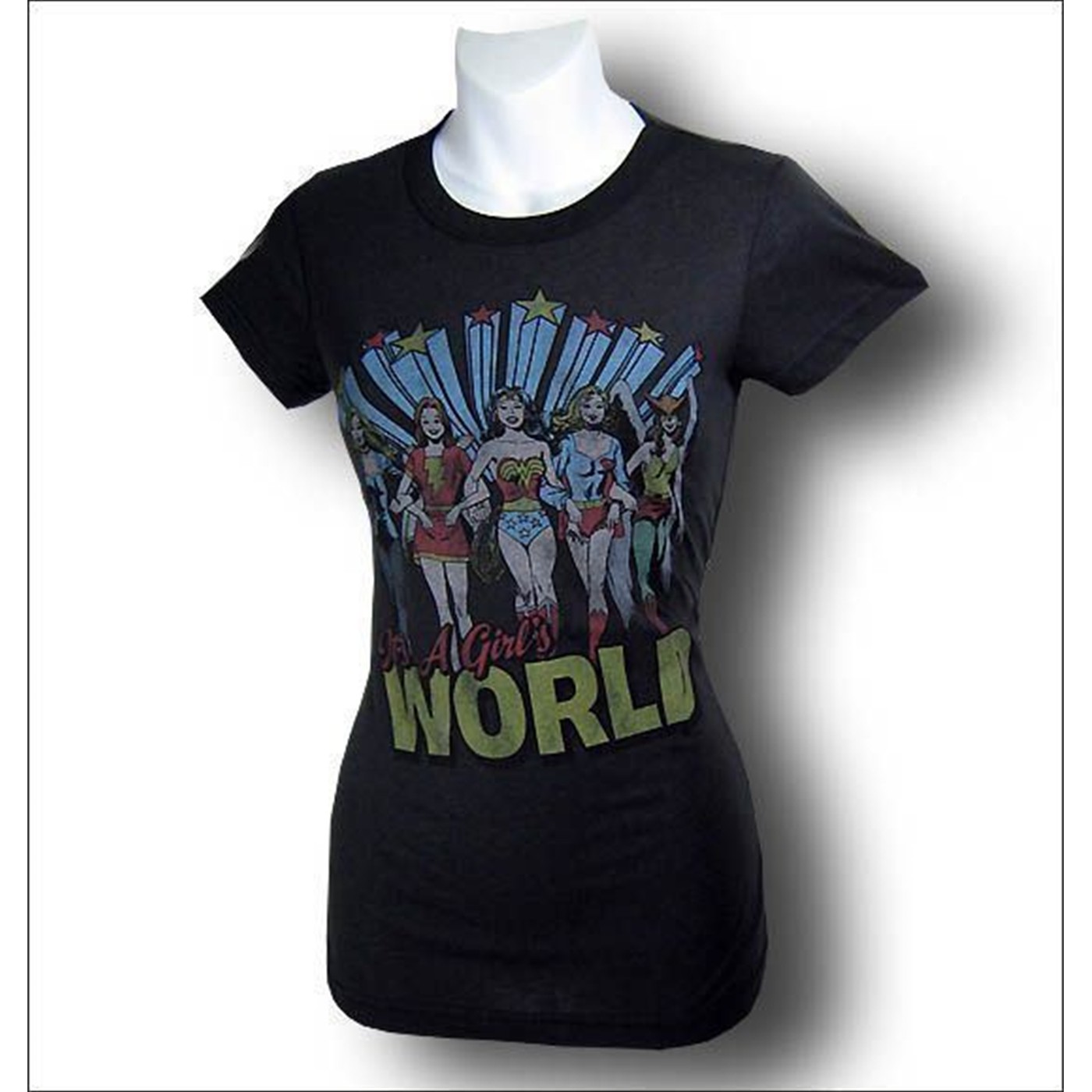 Wonder Woman Jr.s Girls World Junk Food T-Shirt, Black