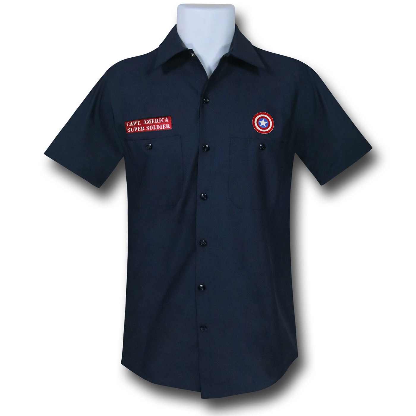 Captain America Navy Work Shirt, Blue