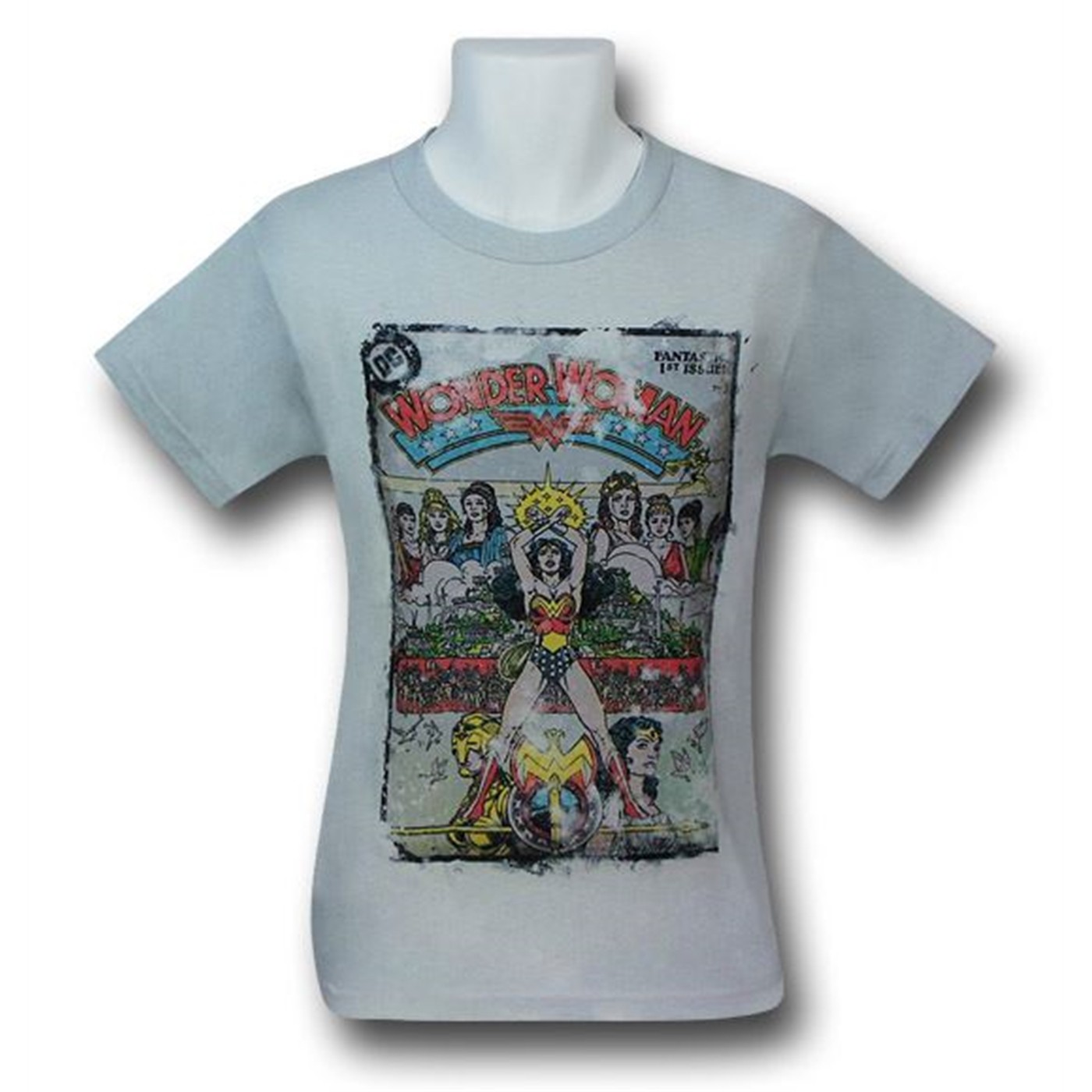 Wonder Woman 1st Issue Cover Silver T-Shirt, Grey