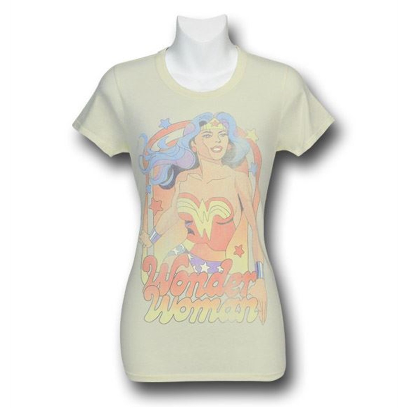 Wonder Woman Amazonia Star Jrs Womens Junk Food T-Shirt, White