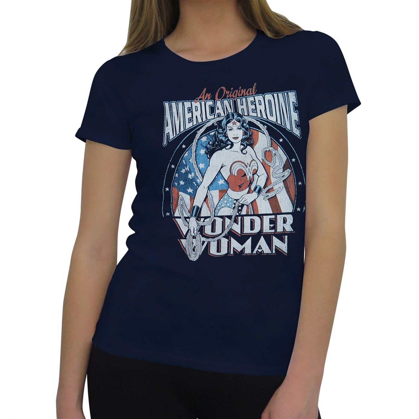 Wonder Woman American Heroine Women's T-Shirt, Blue