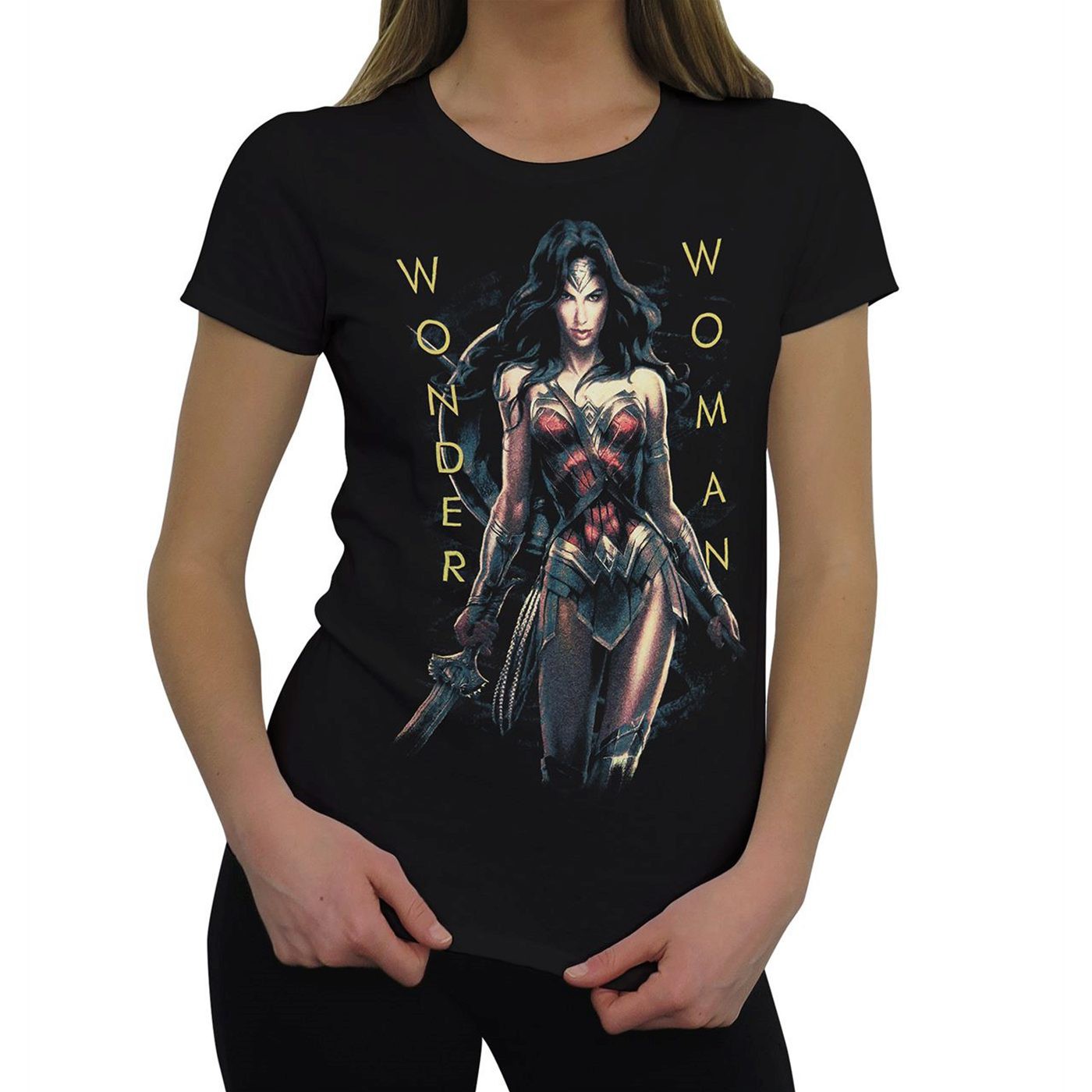 Wonder Woman Movie Armed Amazon Women's T-Shirt, Black