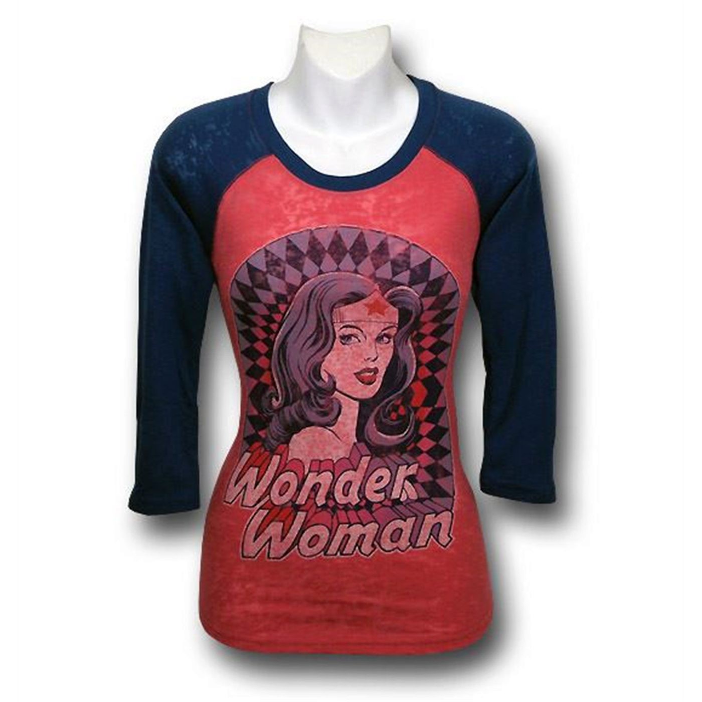 Wonder Woman Jrs Thermal Junk Food 3/4 Sleeve, Red