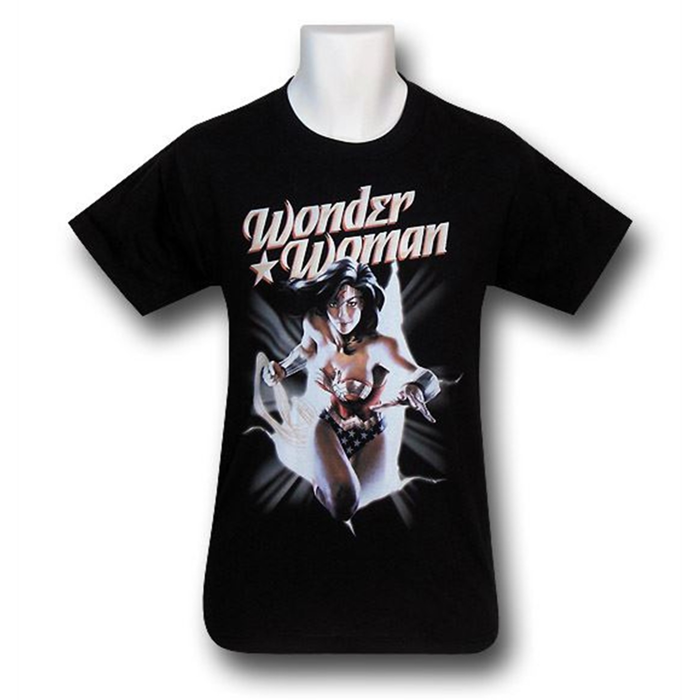 Wonder Woman Breakout on Black T-Shirt, Black