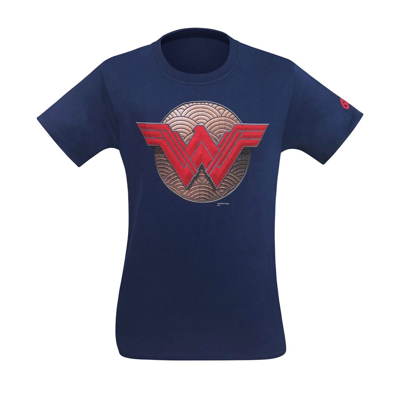 Wonder Woman Battle Shield Symbol Men's T-Shirt, Blue