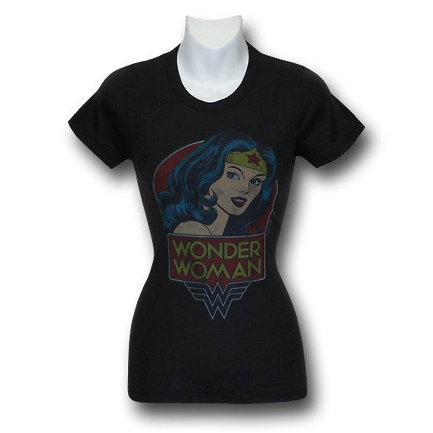 Wonder Woman Beauty Shot Juniors Junk Food T-Shirt, Black