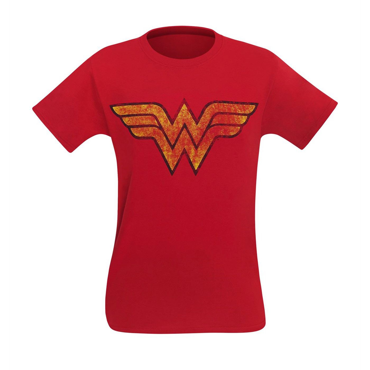 Wonder Woman Distressed Symbol Men's T-Shirt, Red