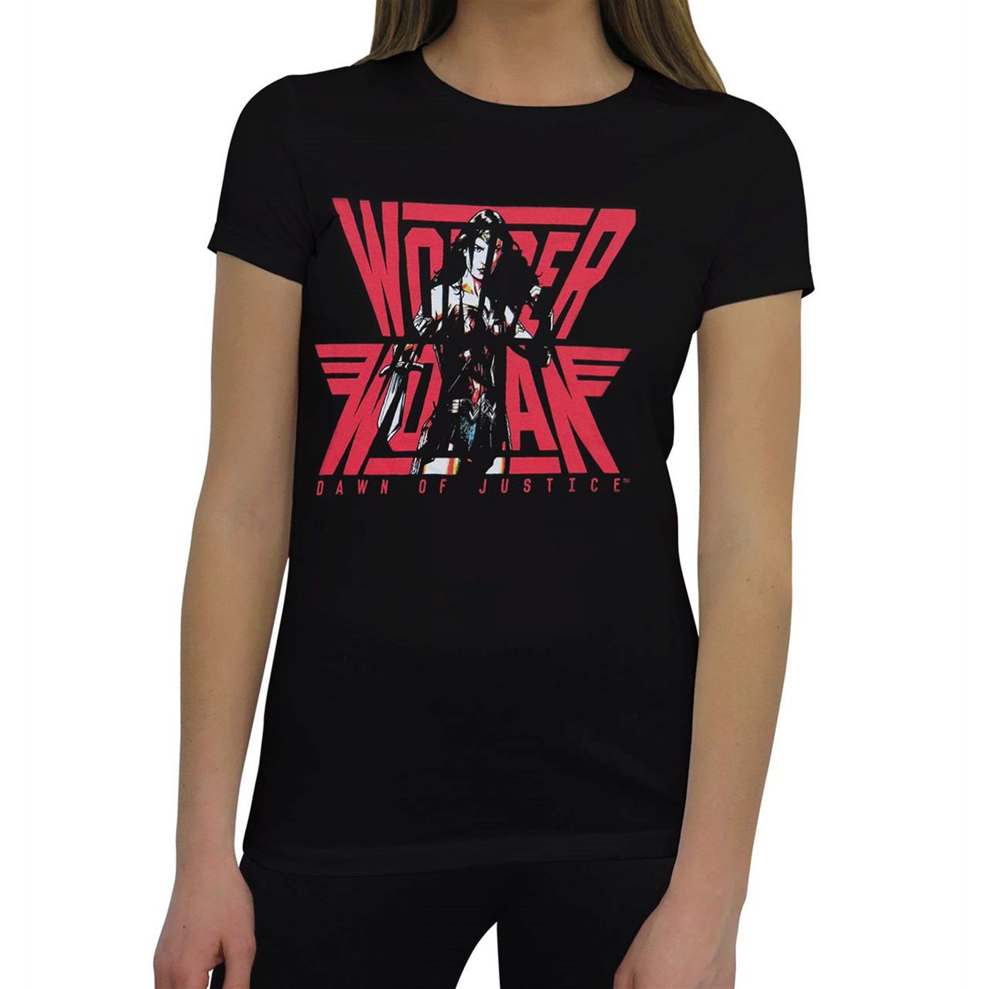 Batman Vs Superman Wonder Woman Logo Women's T-Shirt, Black