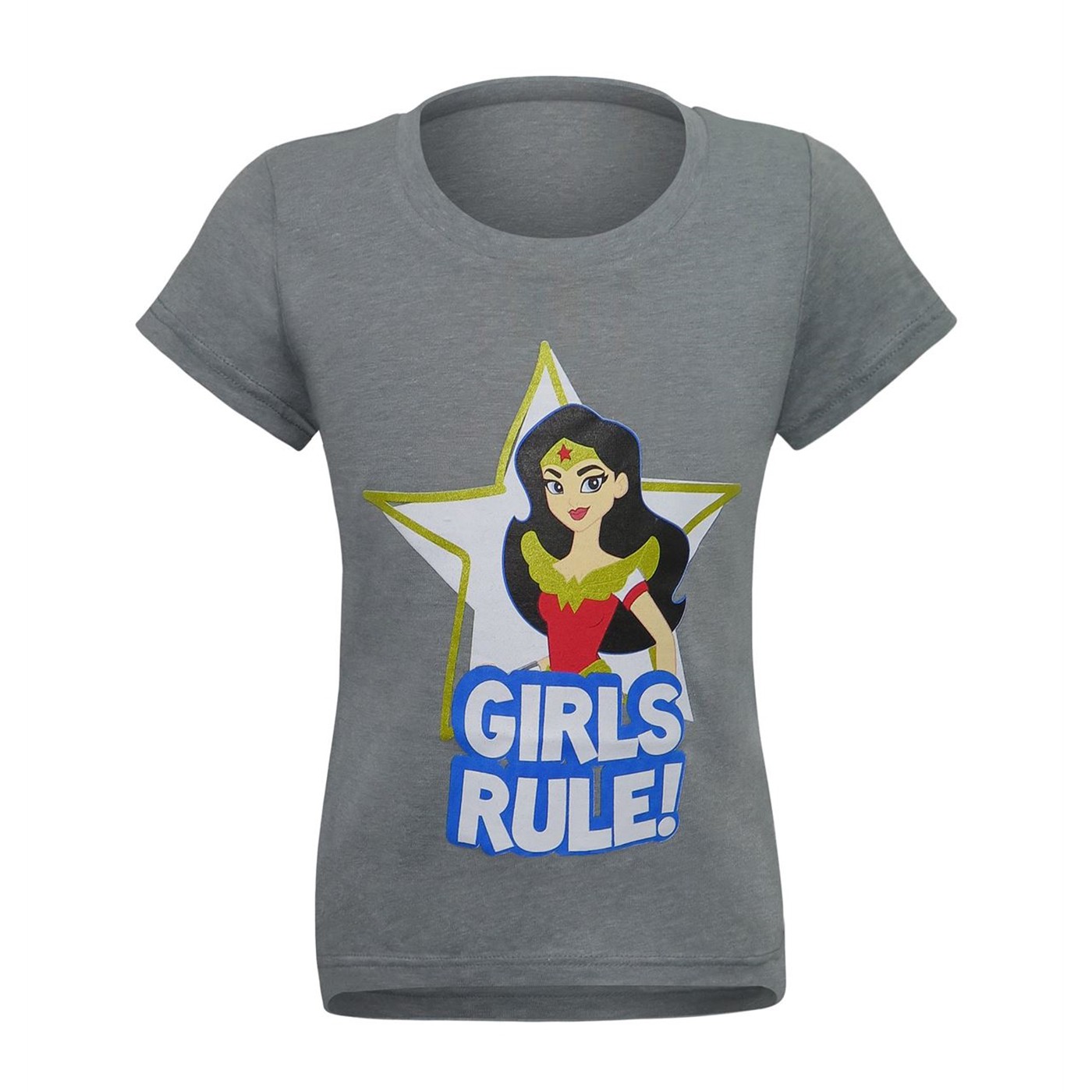 Wonder Woman Girls Rule Kids T-Shirt, Grey