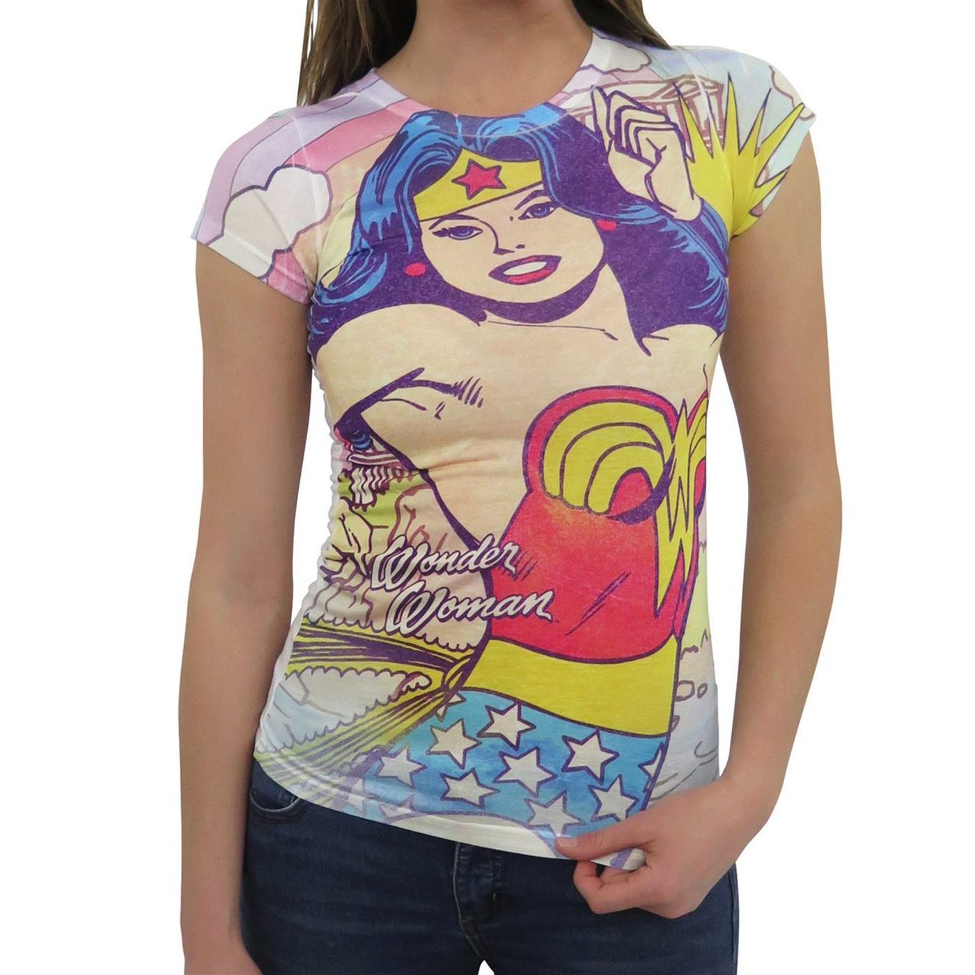 Wonder Woman Hometown Girl Sublimated Women's T-Shirt, Blue