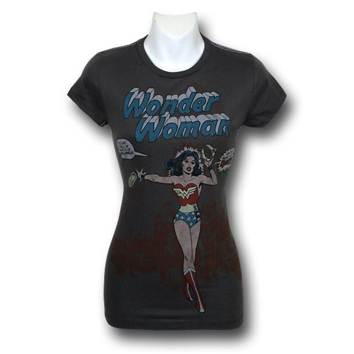 Wonder Woman Juniors I Quit Trunk T-Shirt, Grey