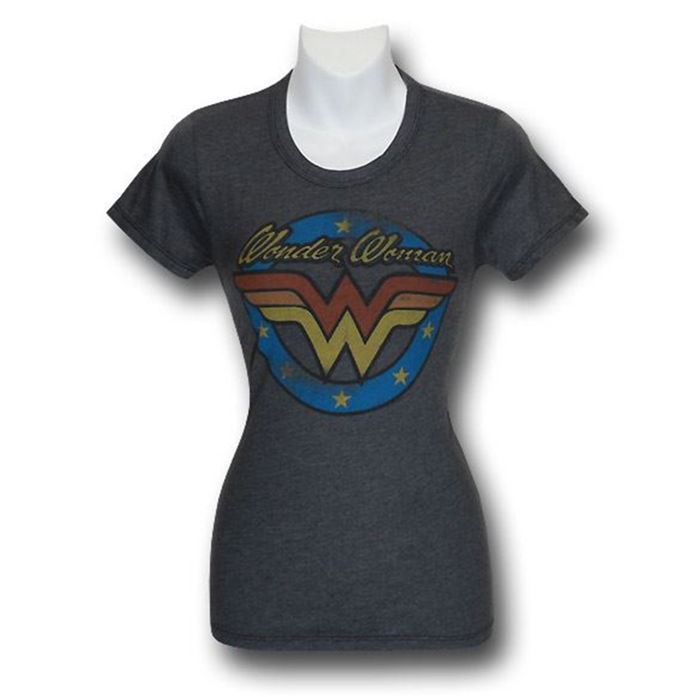 Wonder Woman Vintage Juniors Junkfood T-Shirt, Grey