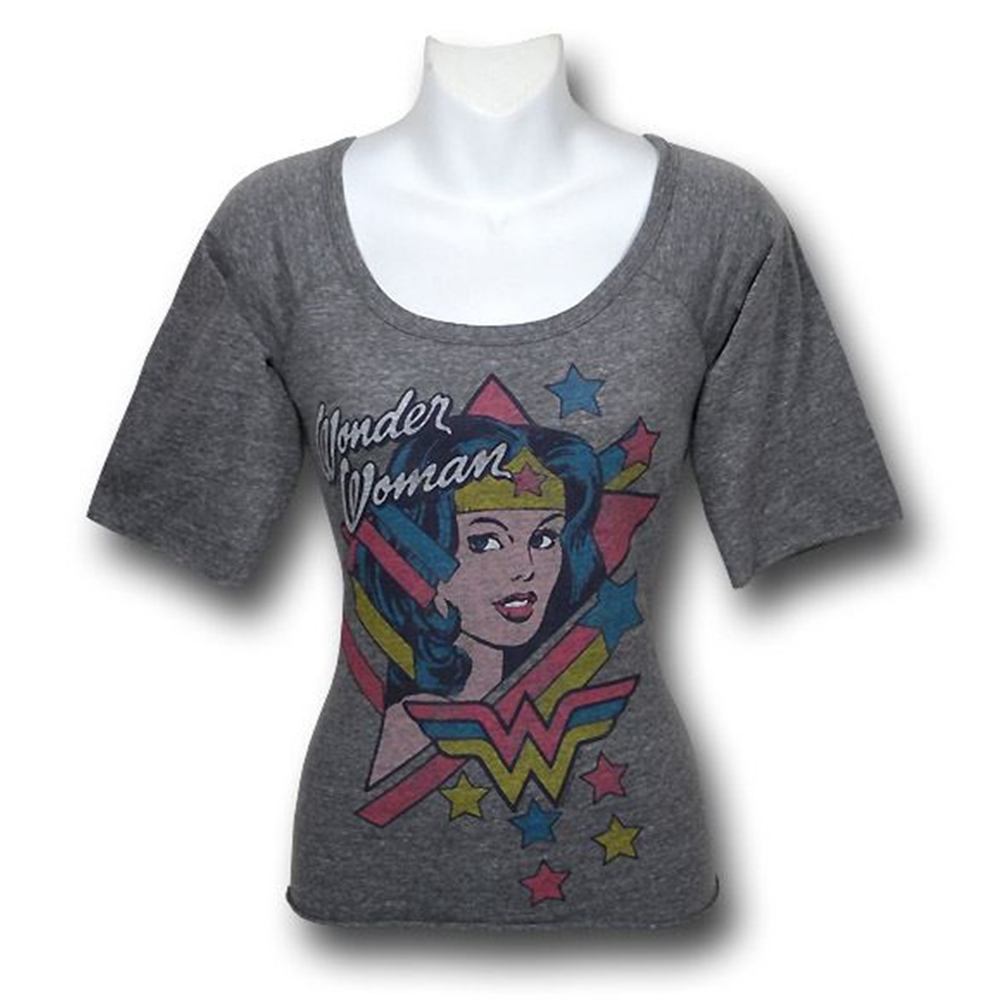 Wonder Woman Junk Food Womens Slouch T-Shirt, Grey
