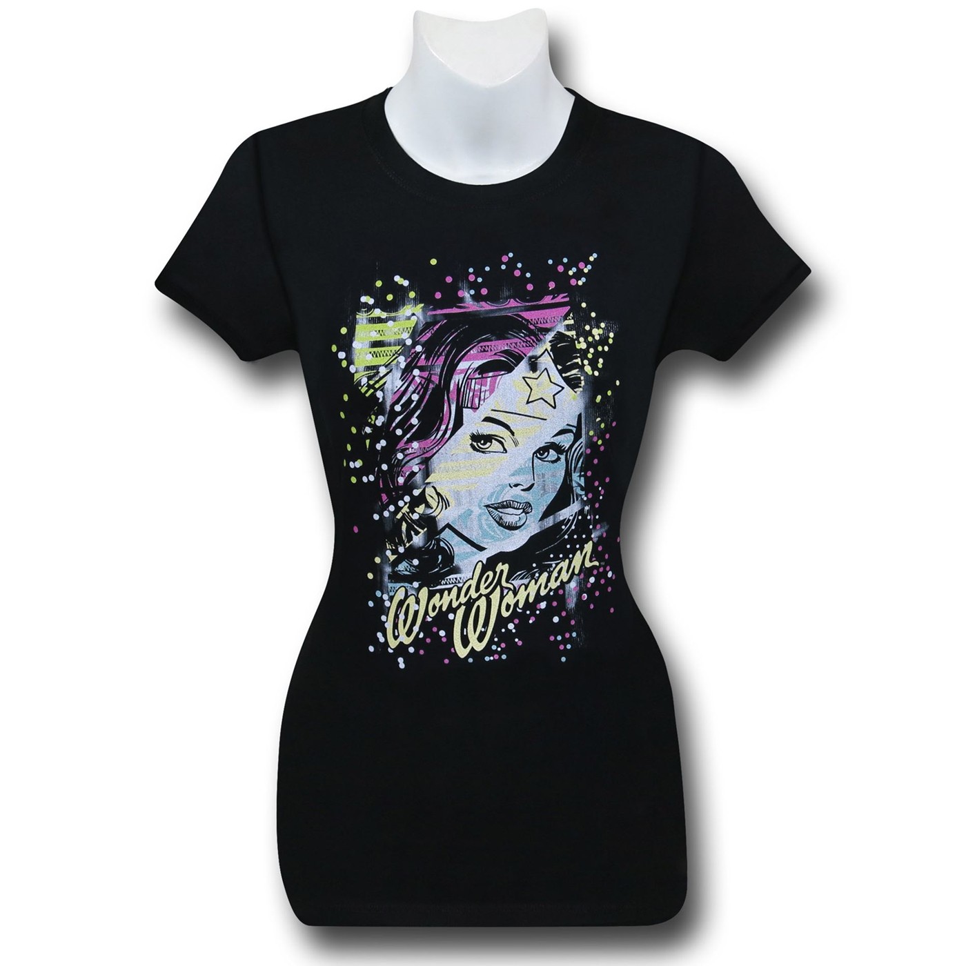Wonder Woman Women's Color Block T-Shirt, Black