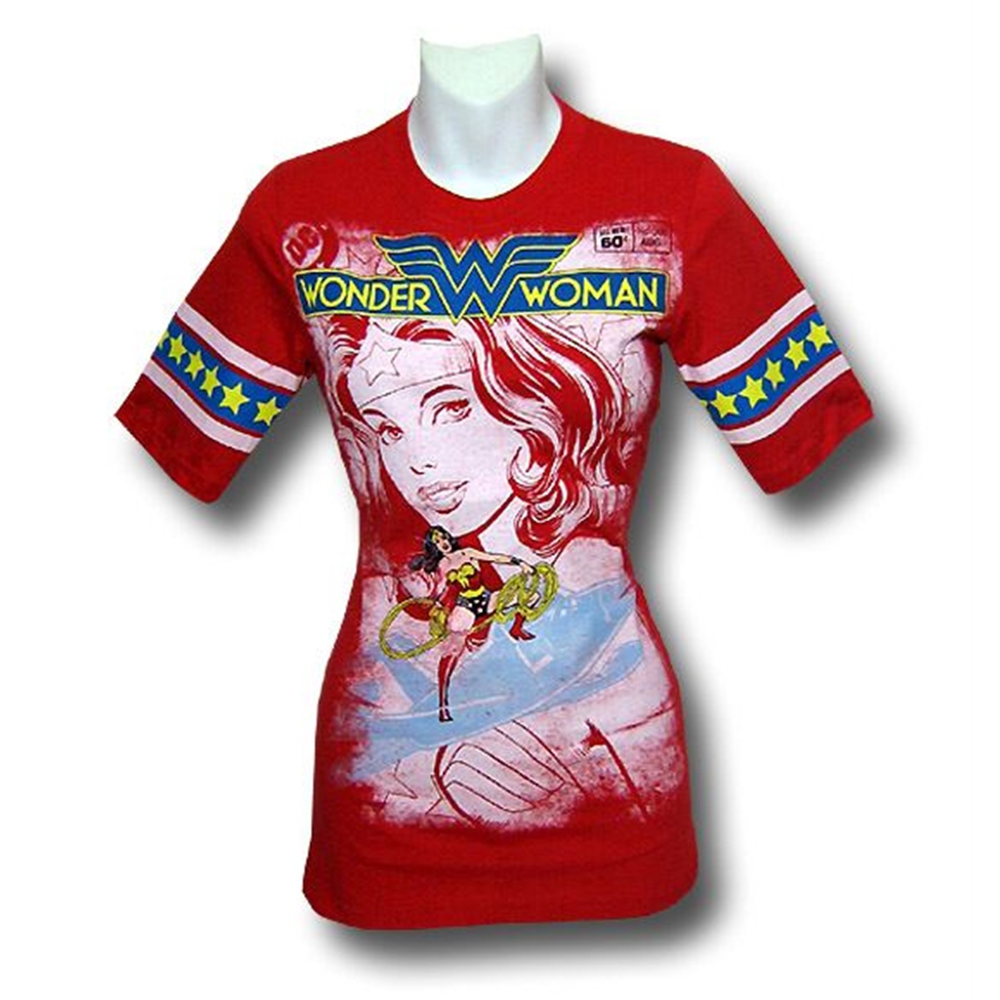 Wonder Woman Jr Womens Red Athletic T-Shirt, Red