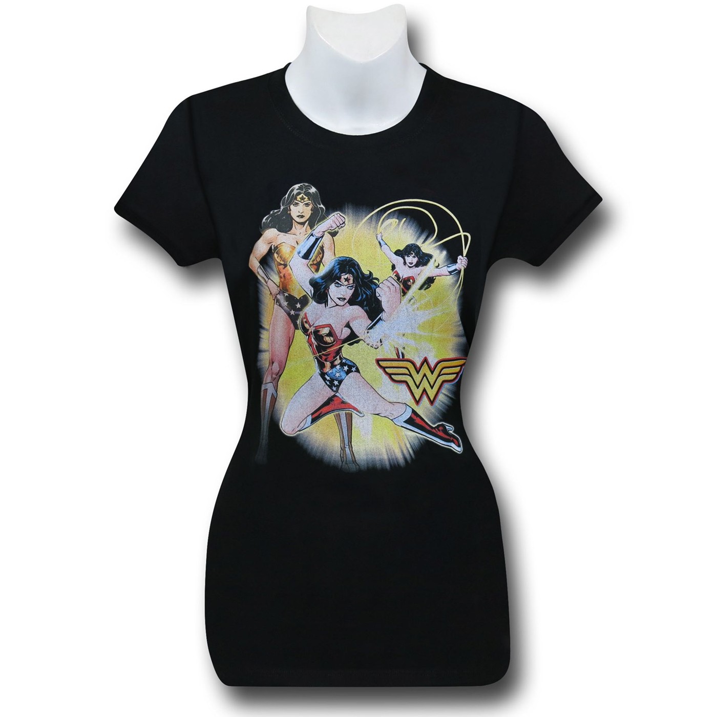 Wonder Woman Womens Power Trio T-Shirt, Black