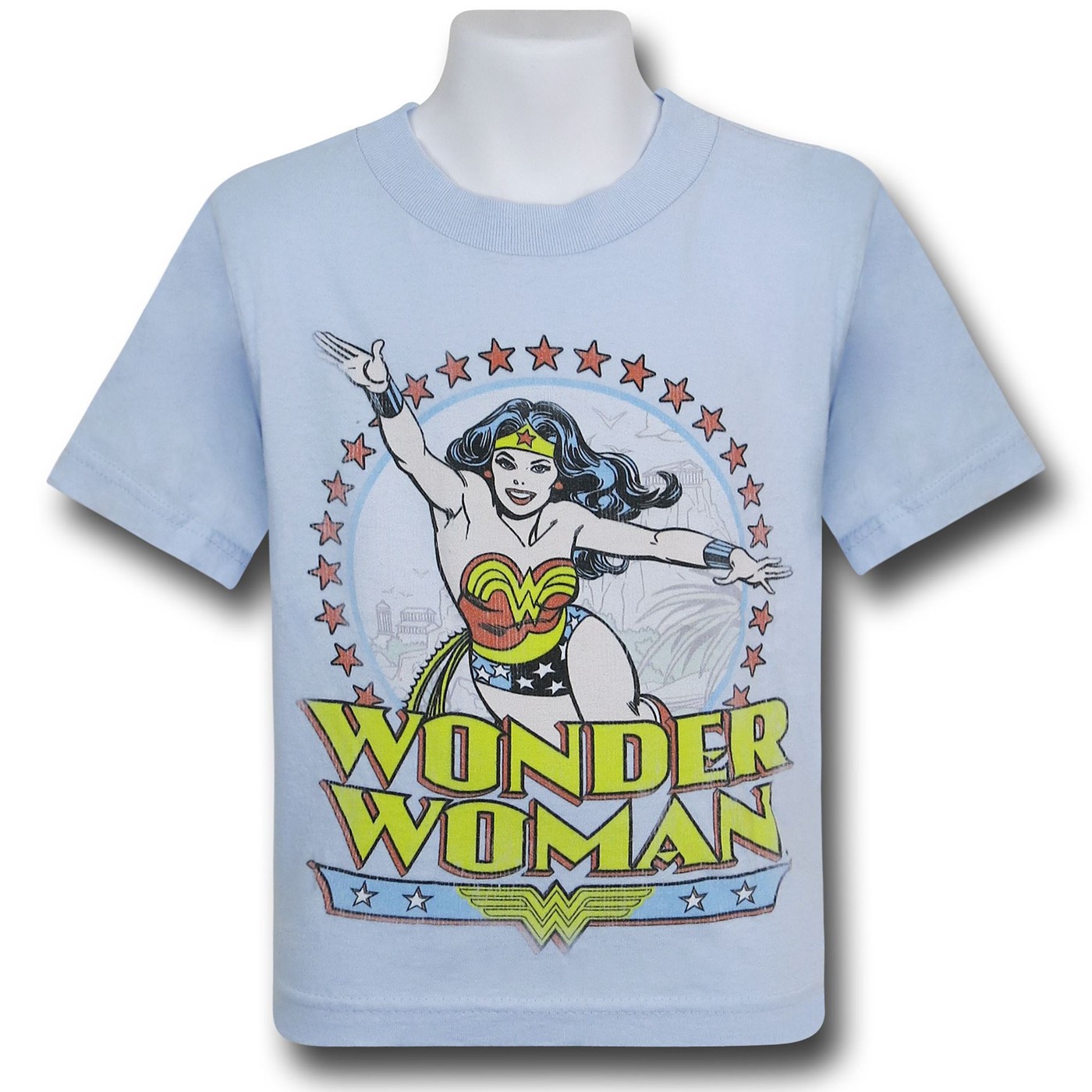 Wonder Woman Kids Blue Circle T-Shirt, Blue