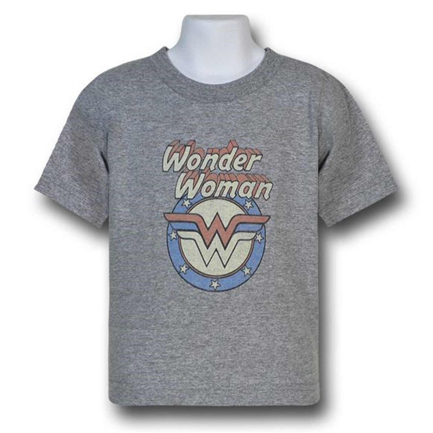 Wonder Woman Vintage Logo Grey Kids T-Shirt, Grey