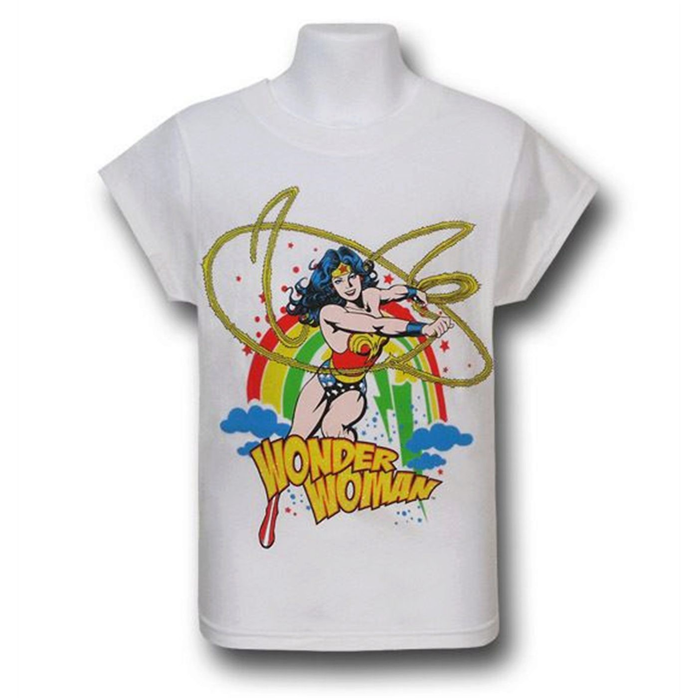 Wonder Woman Glitter Lasso Kids T-Shirt, White