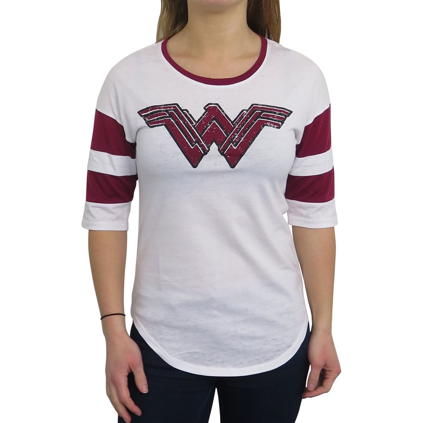 Wonder Woman Movie Logo Women's 3/4 Sleeve T-Shirt, White