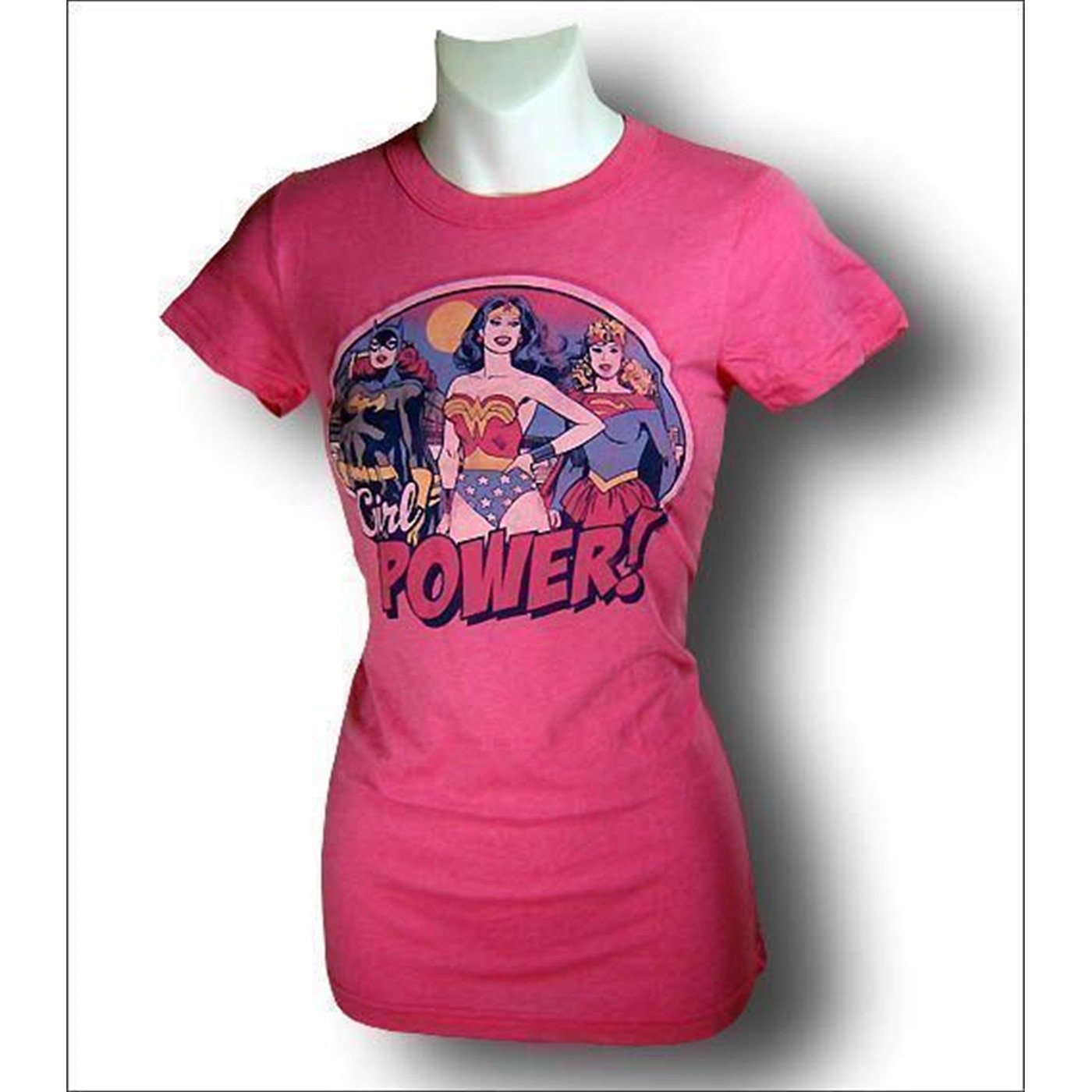 Wonder Woman Pink Girl Power Juniors T-Shirt, Pink