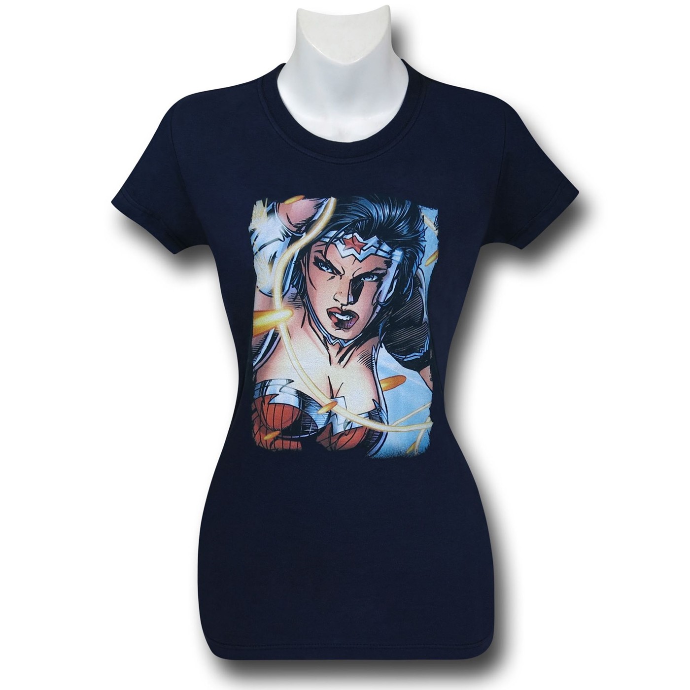 Wonder Woman Scowl Women's T-Shirt, Blue