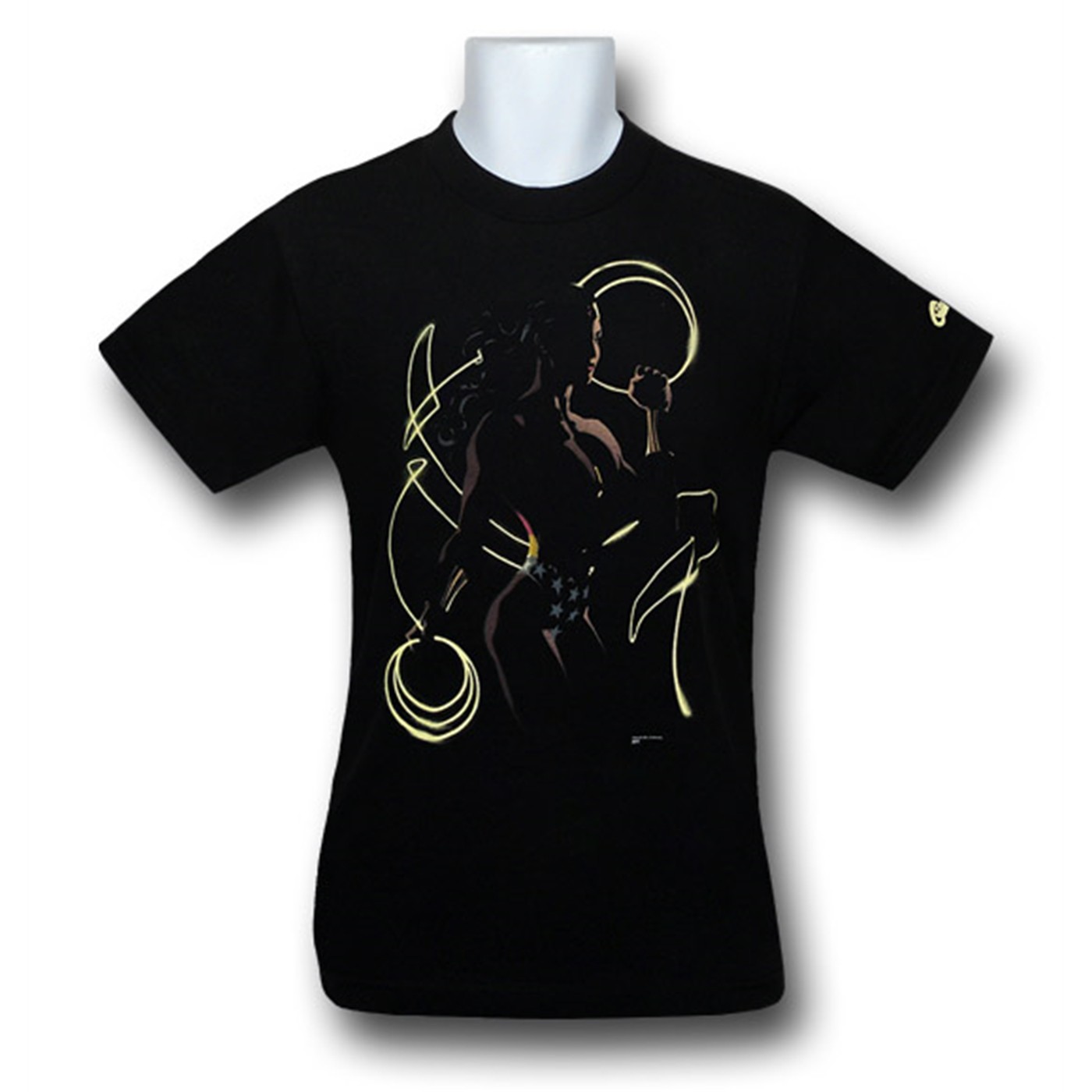 Wonder Woman Mens Lasso Silhouette T-Shirt, Black