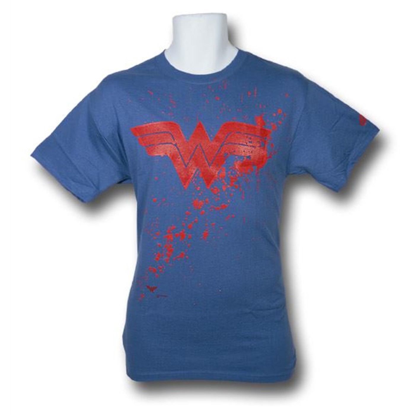 Wonder Woman Splatter Symbol T-Shirt, Blue