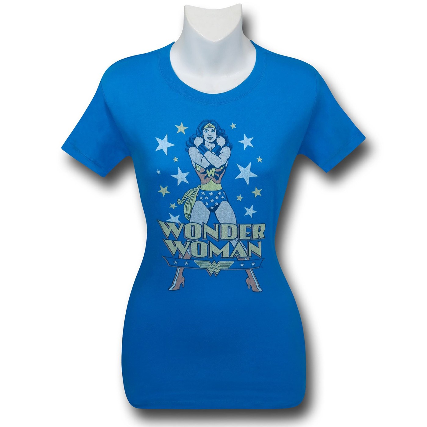 Wonder Woman Star Stance Women's Blue T-Shirt, Blue