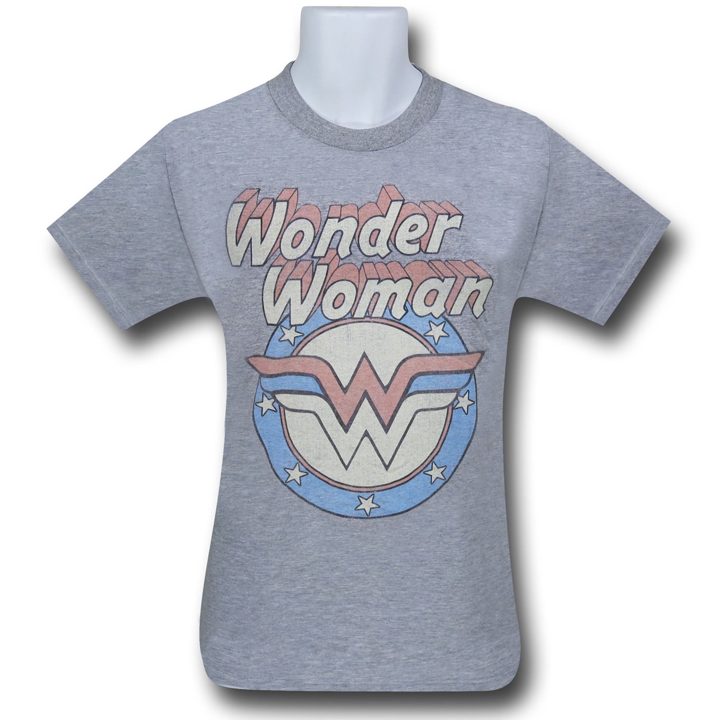Wonder Woman Vintage Logo Grey T-Shirt, Grey