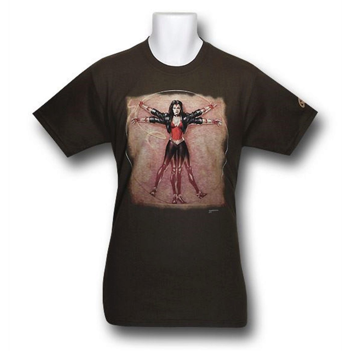 Wonder Woman Vitruvian Woman T-Shirt, Brown