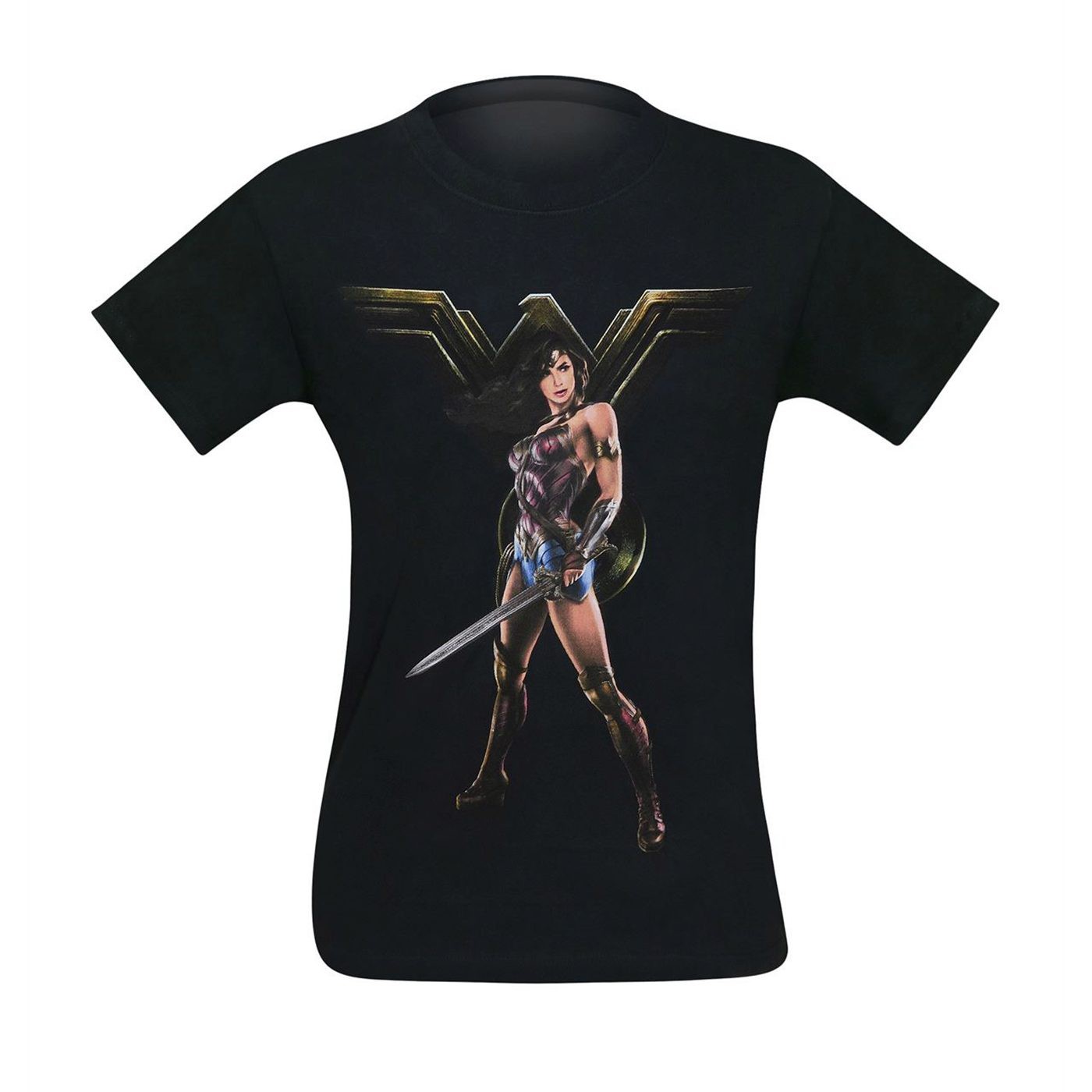 Wonder Woman Movie Warrior Pose Men's T-Shirt, Black
