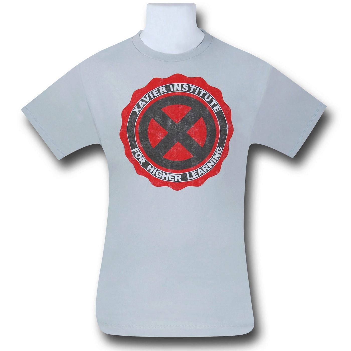 Xavier Institute Distressed Symbol 30 Single T-Shirt, Grey