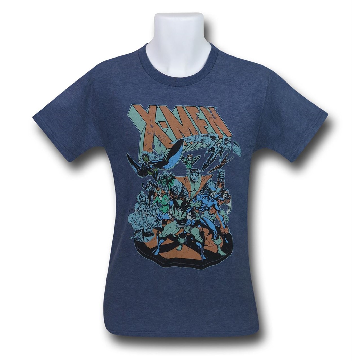 Download X-Men Classic Group Heather Blue Men's T-Shirt