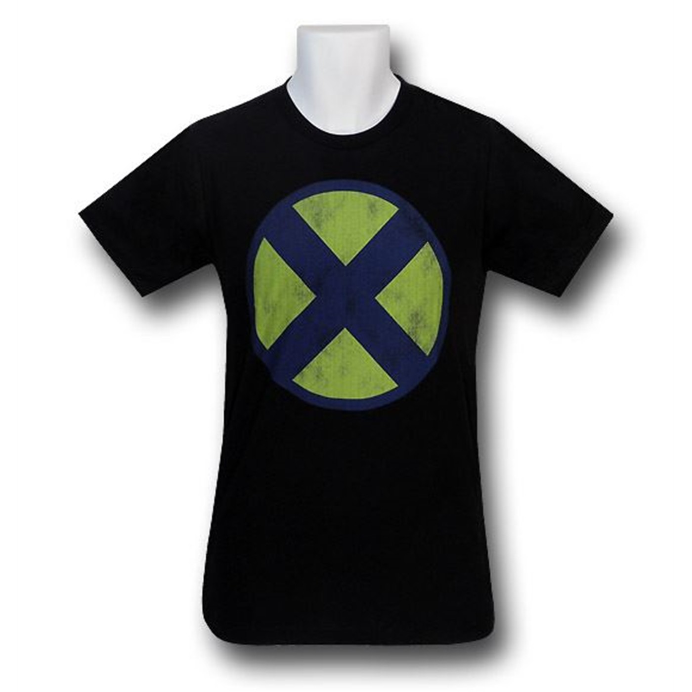 X-Men Distressed Symbol 30 Single T-Shirt, Black