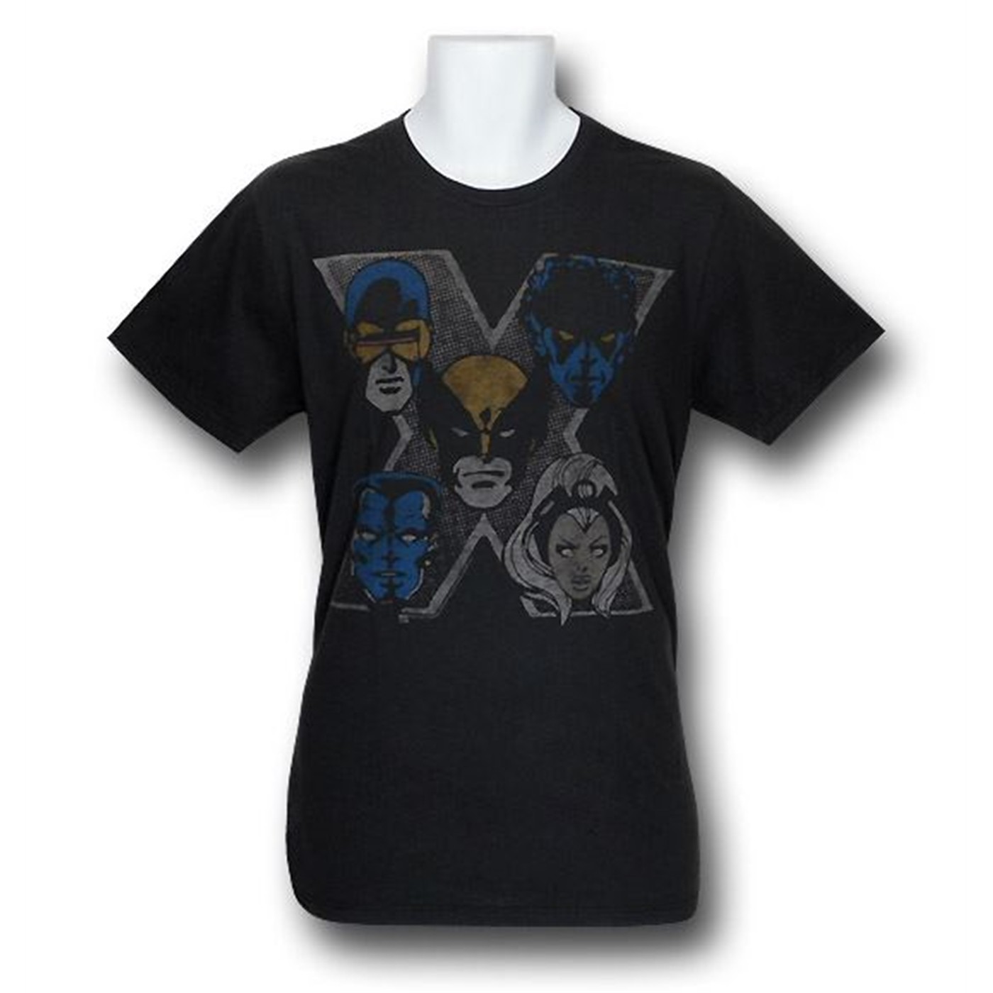 X-Men John Byrne Quintuple X Junk Food T-Shirt, Black