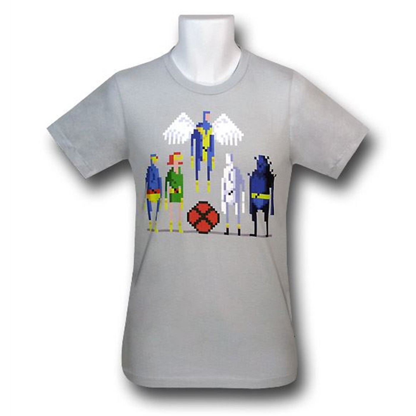 X-Men Pixelated Group 30 Single T-Shirt, Grey