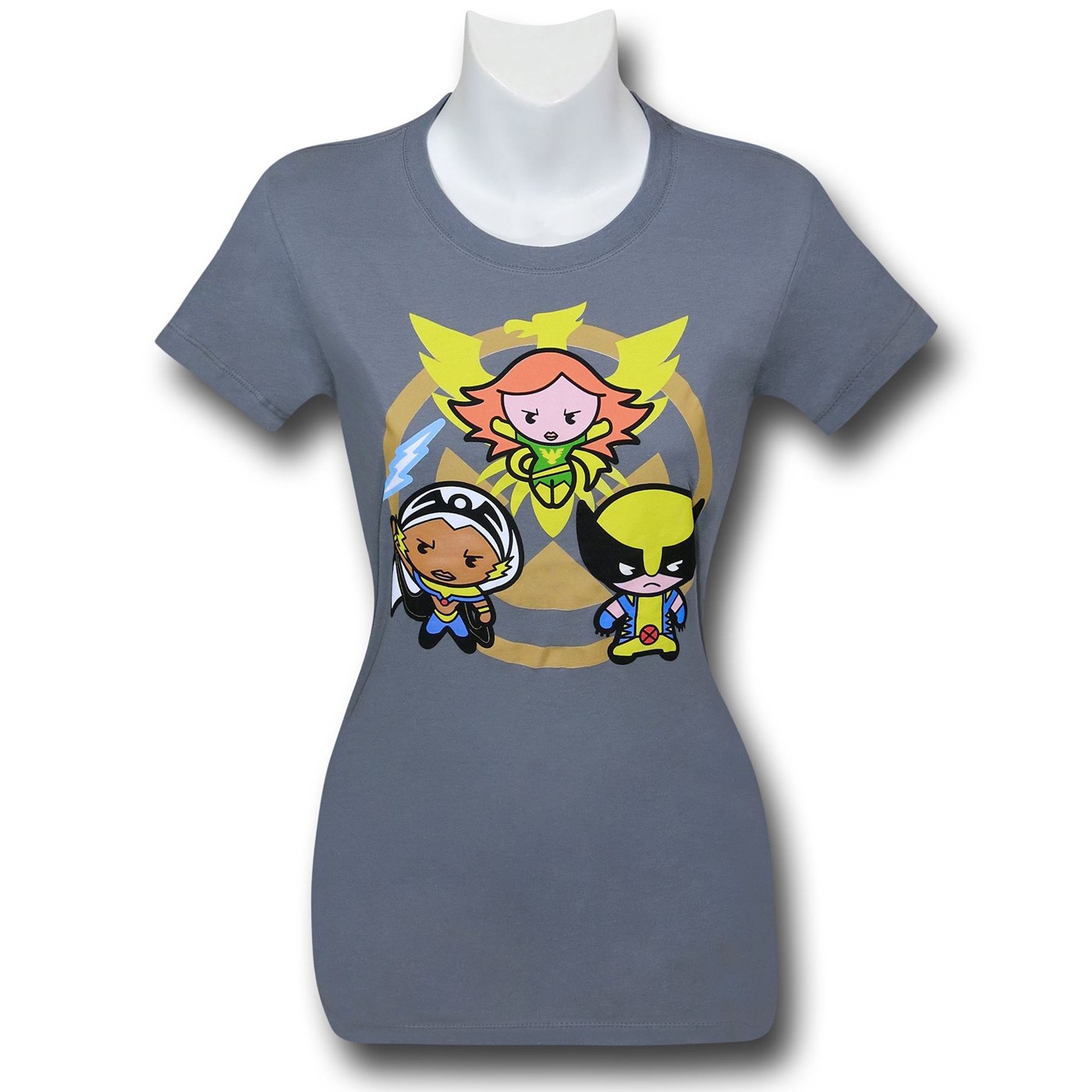 X-Men Kawaii Trio Women's T-Shirt, Grey