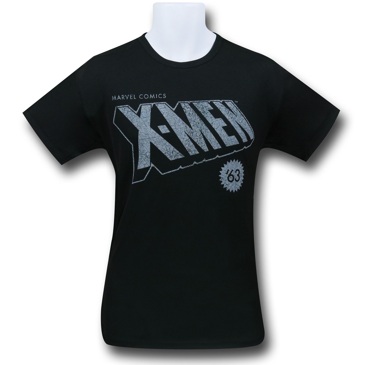 X-Men Logo Black Polymesh T-Shirt, Black
