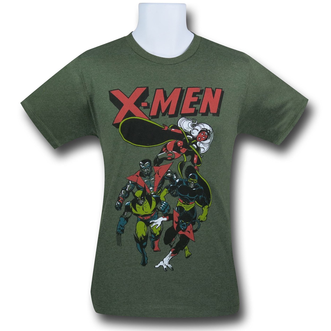 X-Men Retro Dash Sage Heather 30 Single T-Shirt, Green