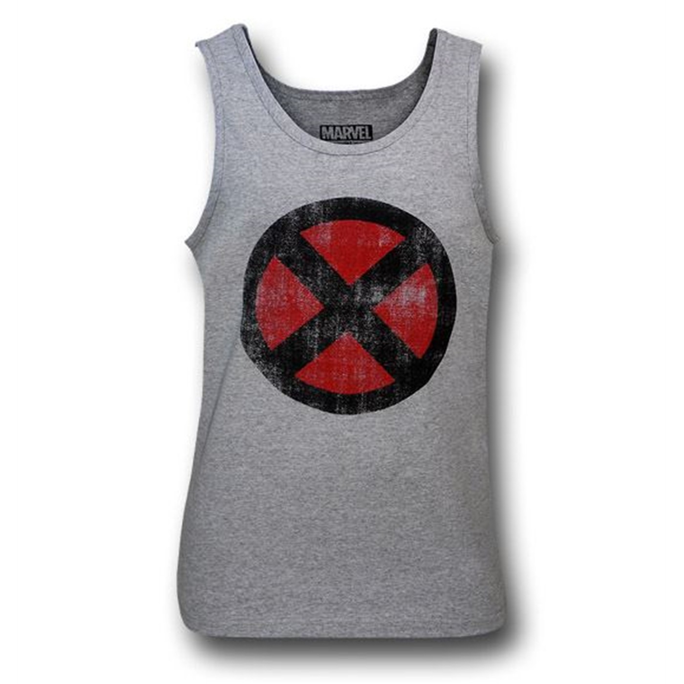X-Men Distressed Symbol Heather Grey Tank Top, Grey