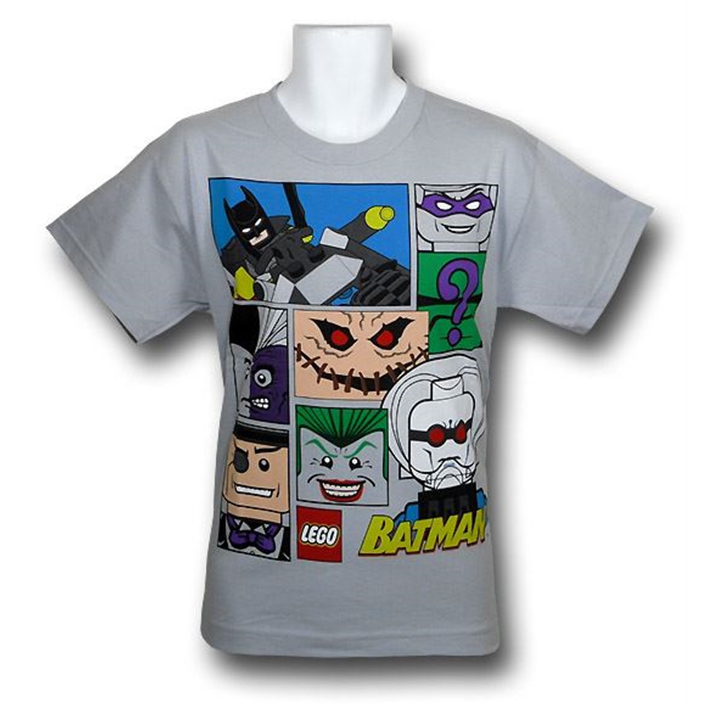 Batman Youth Lego Panels T-Shirt, Grey