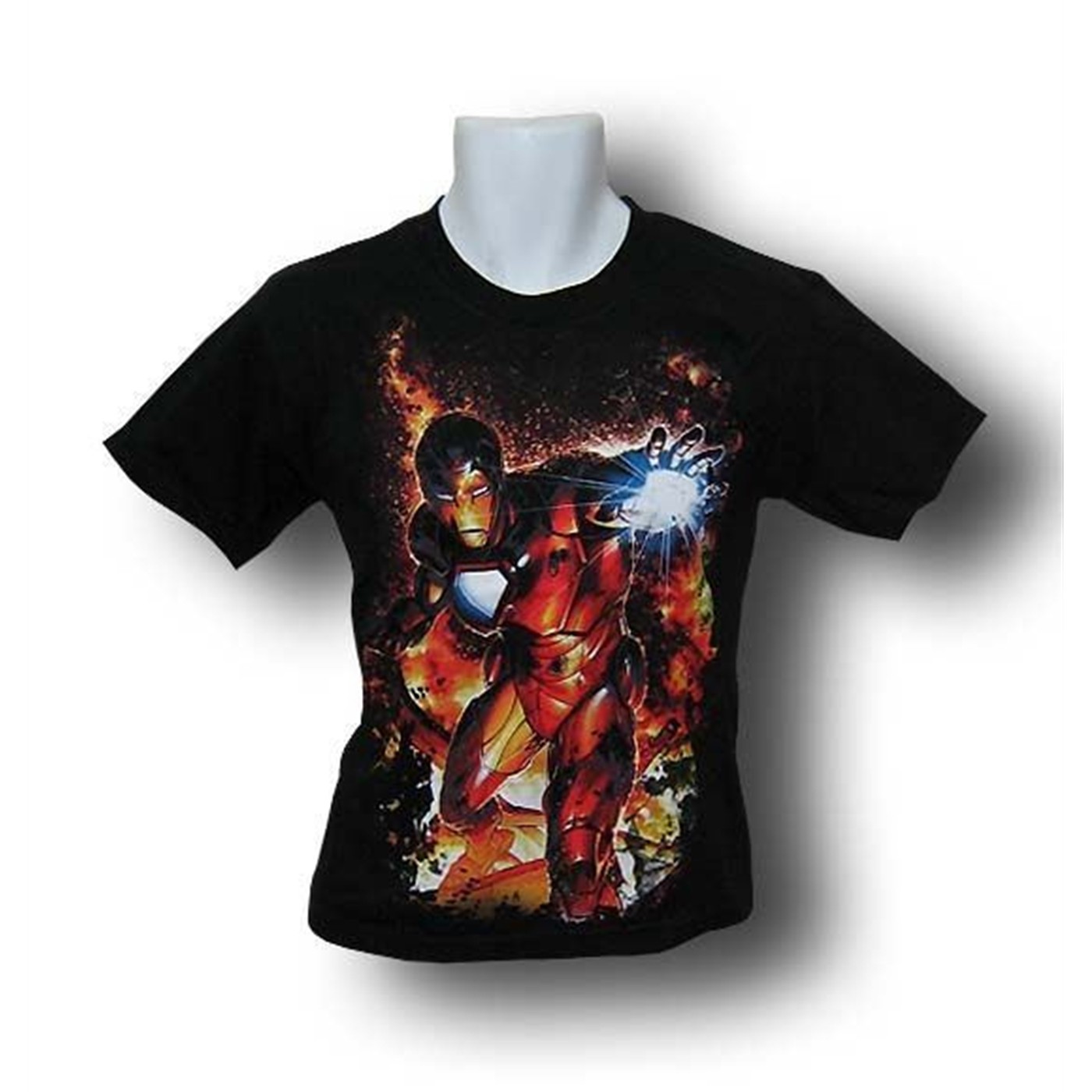 Iron Man Youth Charred T-Shirt, Black