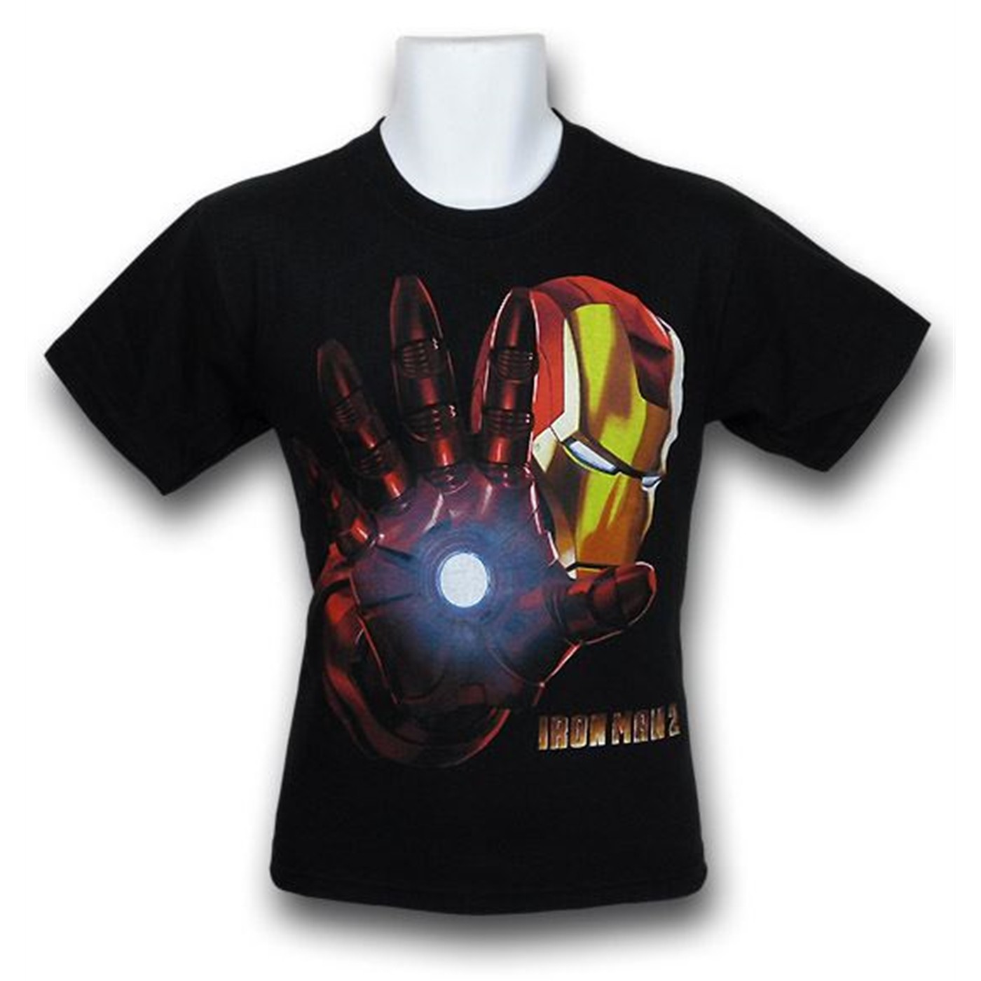 Iron Man 2 Movie Youth Palm Face T-Shirt, Black