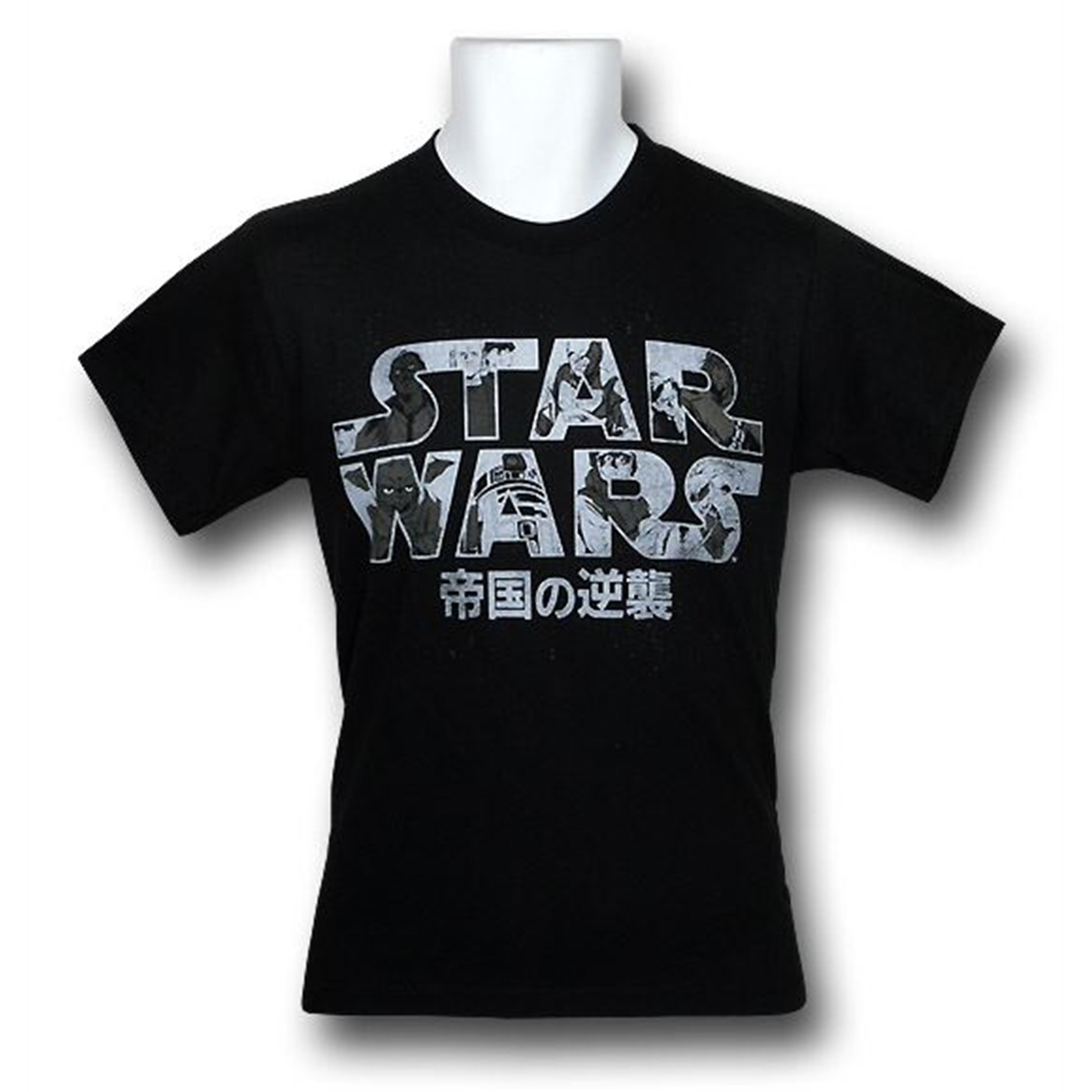 Star Wars Manga Logo 30 Single Youth T-Shirt, Black