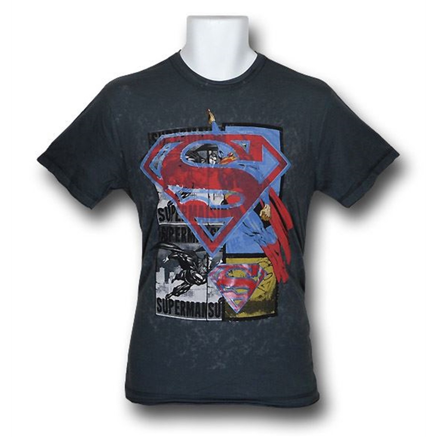 Superman Youth Postcard 30 Single T-Shirt, Grey