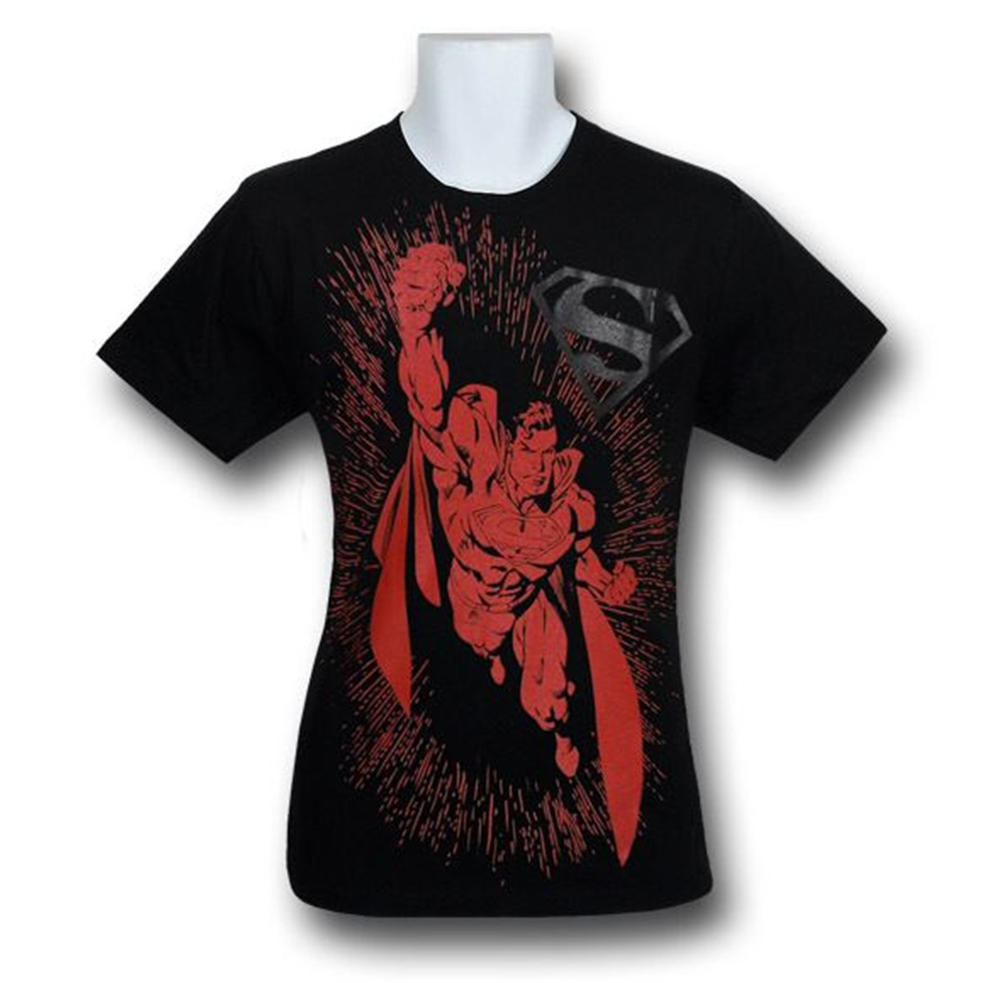 Superman Youth Red Flyer T-Shirt, Black