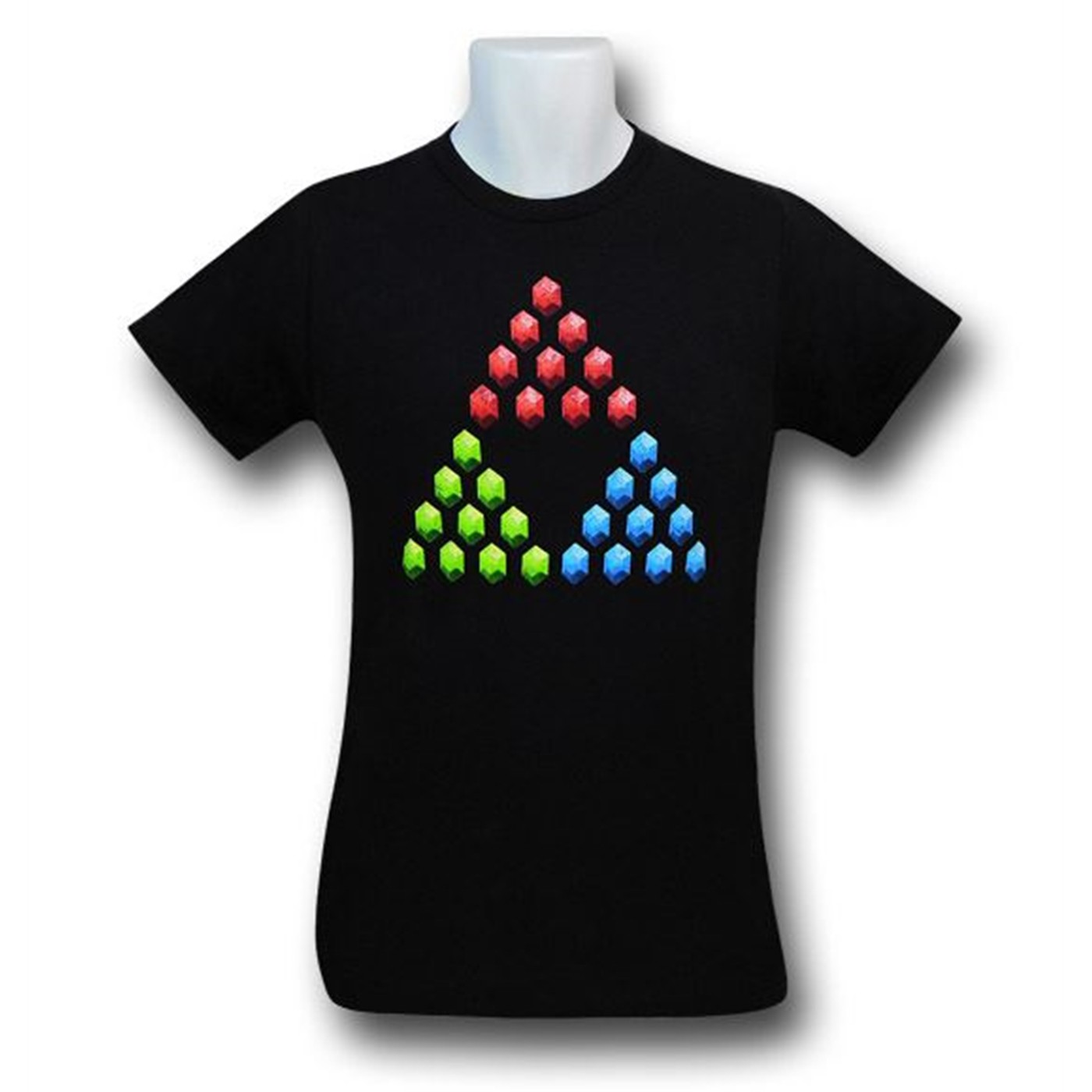 Legend of Zelda Color Triforce Symbol T-Shirt, Black