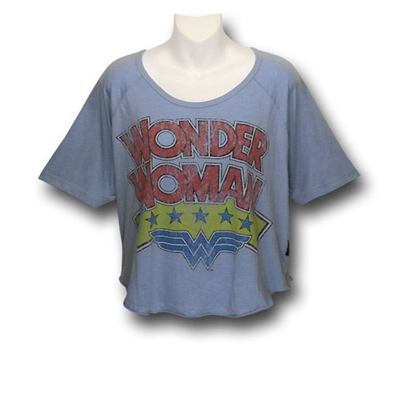 Wonder Woman Womens Logo Slouch Shirt, Blue